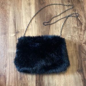 BP faux fur cross body bag